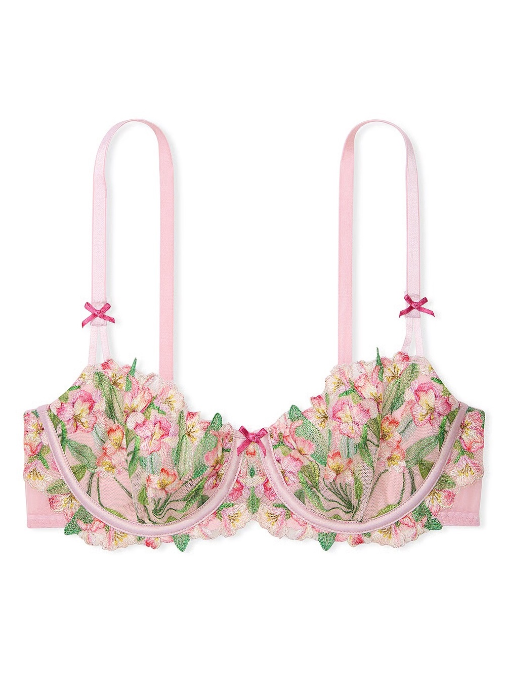 NEW Dream angels UNLINED Victoria’s secret Floral Embroidered Pink Bra size 38C
